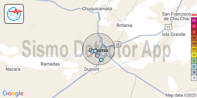 Earthquake at 0km from Calama, Chile. March 15, 2025 – 03:43 UTC ...